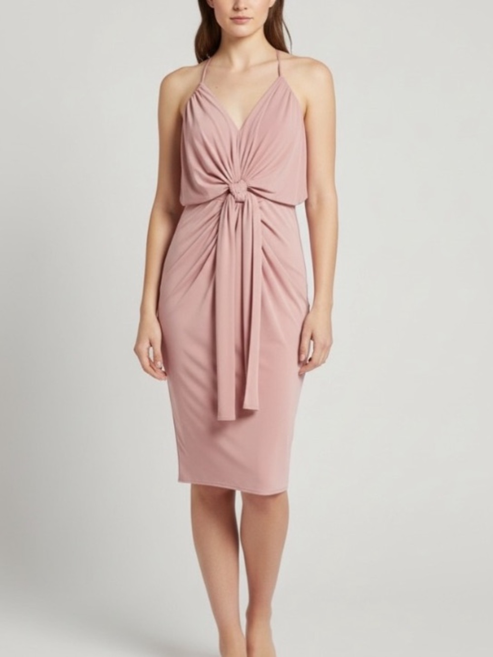NWT MISA Los Angeles Mauve Draped Maxi Dress S